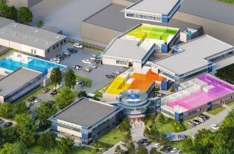 Graphical image of the Stern-Technology Centre in Ahrensburg, Germany.