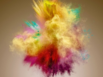 Eine knallbunte Explosion aus Farben, die eine Geschmacksexplosion symbolisieren soll.