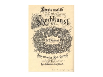 Old cover of the cook book "Systematics of the art of cooking"