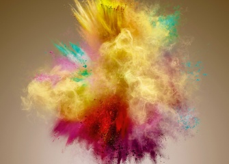 Eine knallbunte Explosion aus Farben, die eine Geschmacksexplosion symbolisieren soll.